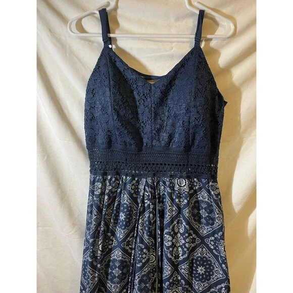 No Boundaries Romper Navy Blue Xl 15-17 One Piece - Picture 1 of 7